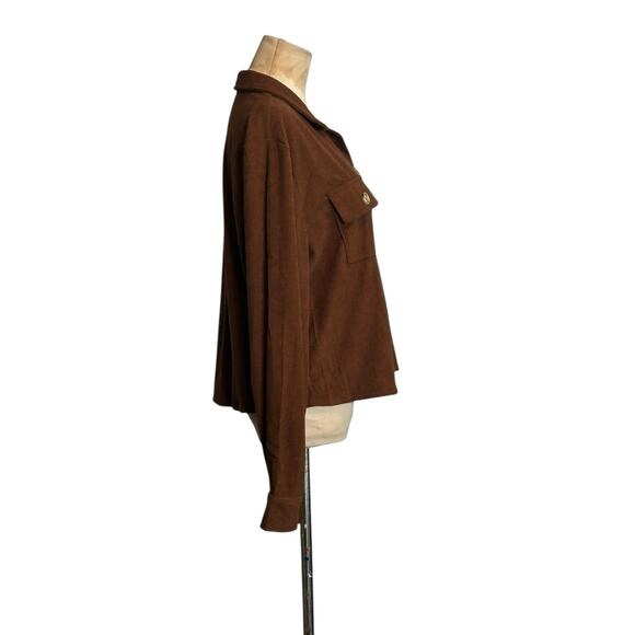 Zeagoo brown corduroy long sleeves button shacket size Medium - Picture 9 of 11
